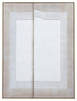 Fold II Framed Canvas Taupe