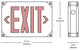 EXL5 Series LED Outdoor Emergency Exit Sign, Red Lettering