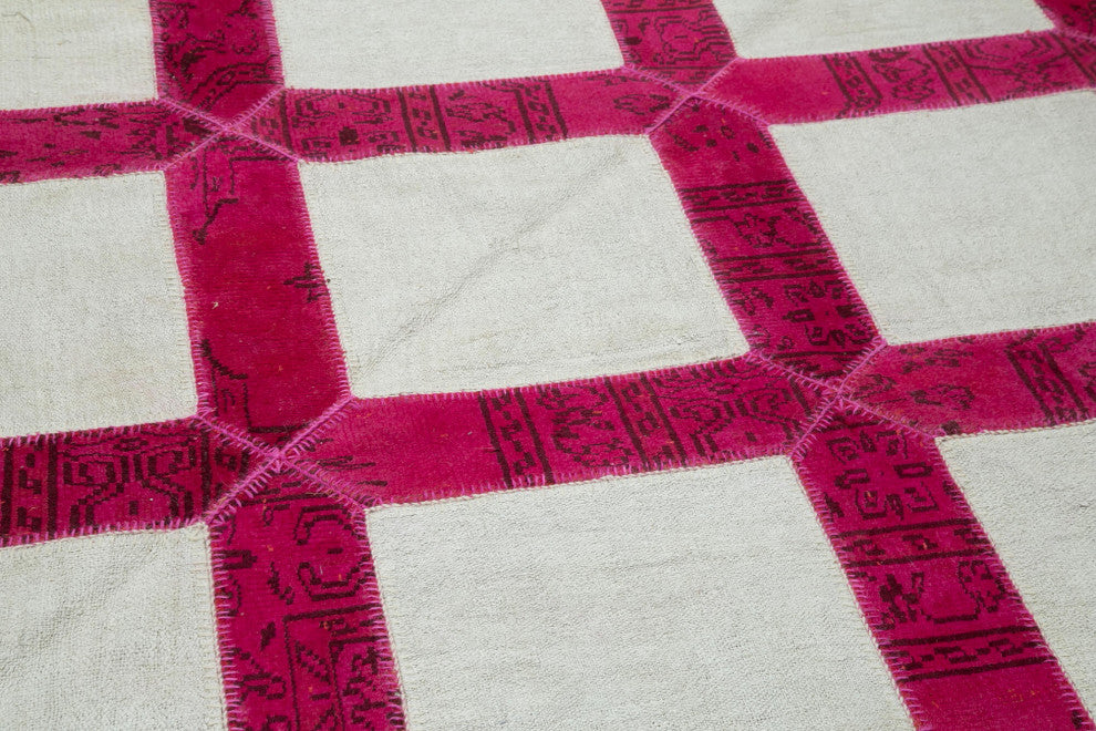 Rug N Carpet - Handwoven Oriental 6' 6" x 9' 7" Boho Patchwork Area Rug