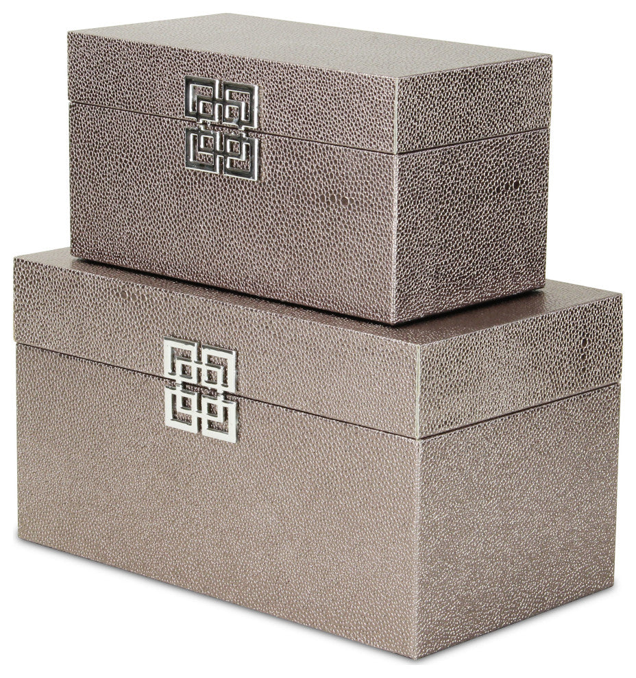 Galena "Double Happiness" Faux Shagreen Box Set, Rose Gold