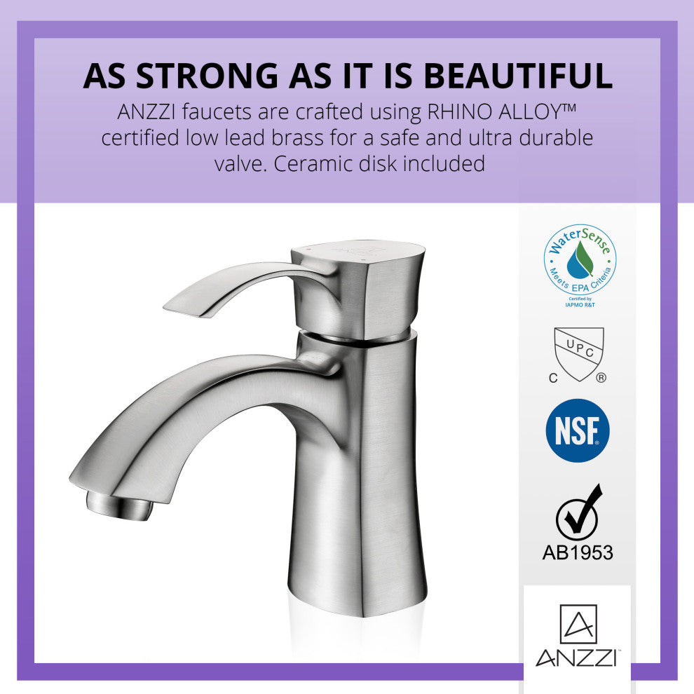 Alto Series Single Handle Bathroom Sink Faucet in Brushed Nickel