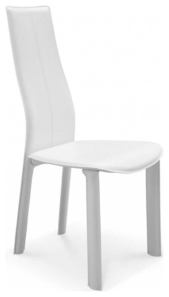 HomeRoots Modern Dining White Faux Leather Dining Chair