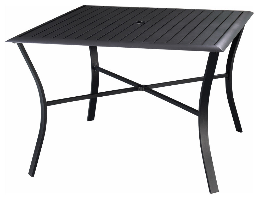 Aluminum 42" Square Slat Table - Black