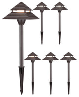 6 Pack 3CCT LED Pathway Lights, Low Voltage Landscape Lights, IP65, Aluminum