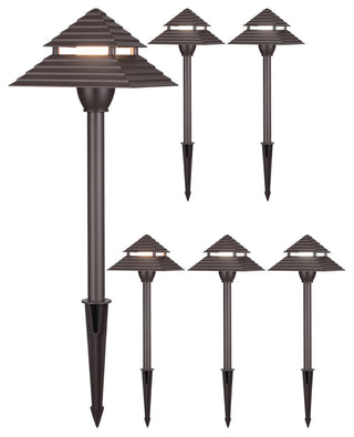 6 Pack 3CCT LED Pathway Lights, Low Voltage Landscape Lights, IP65, Aluminum