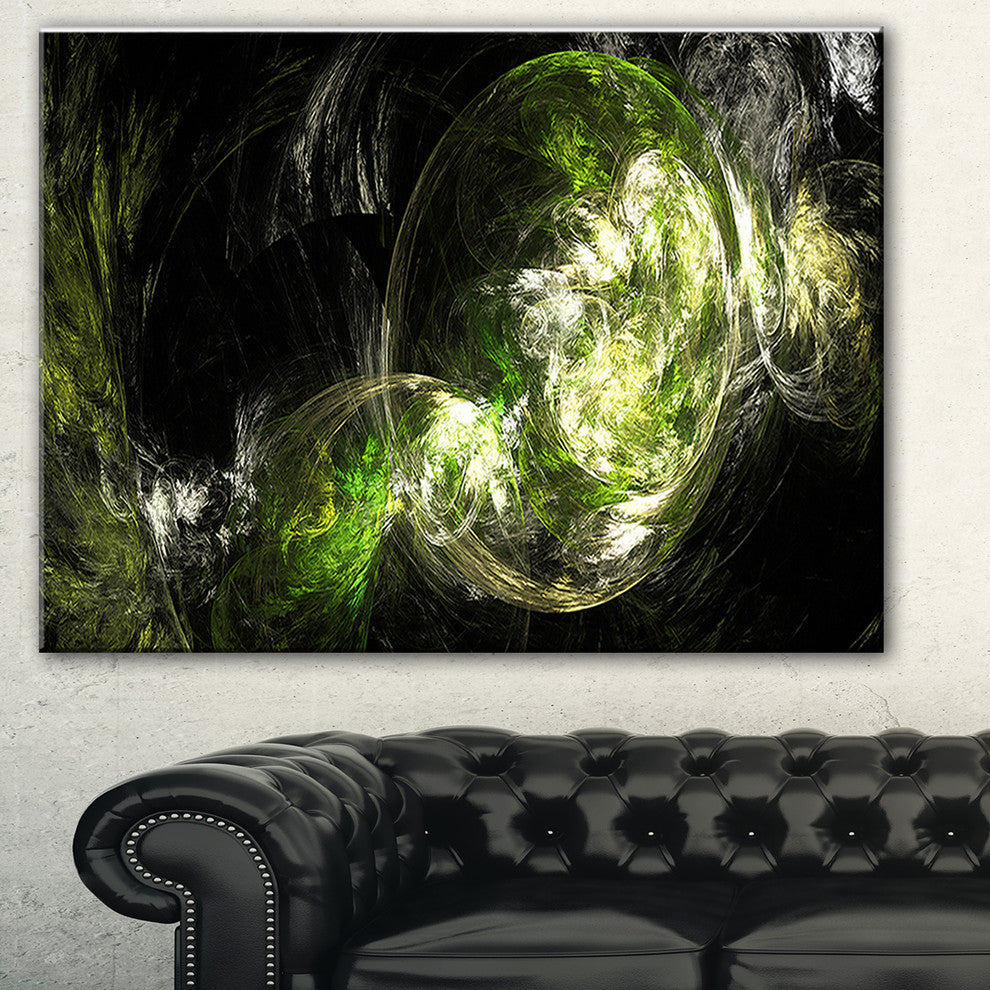"Billowing Smoke Green" Abstract Digital Art Canvas Print