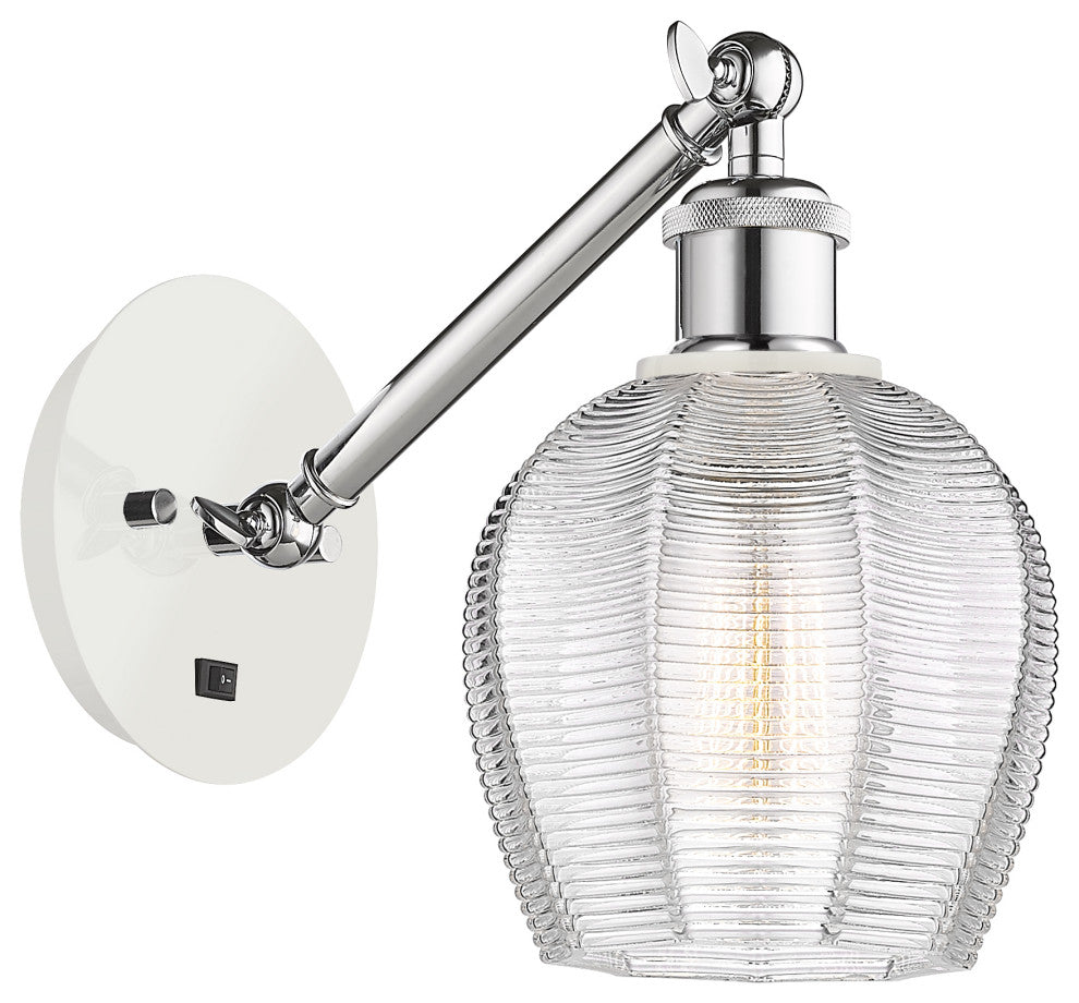 Innovations 317-1W-WPC-G462-6 1-Light Sconce, White and Polished Chrome