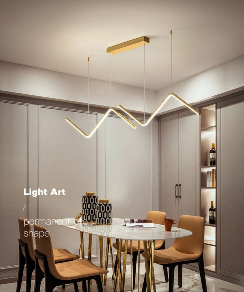 MIRODEMIÂ® Gilette | Black/Gold LED Pendant Lighting for Dining Room, Gold