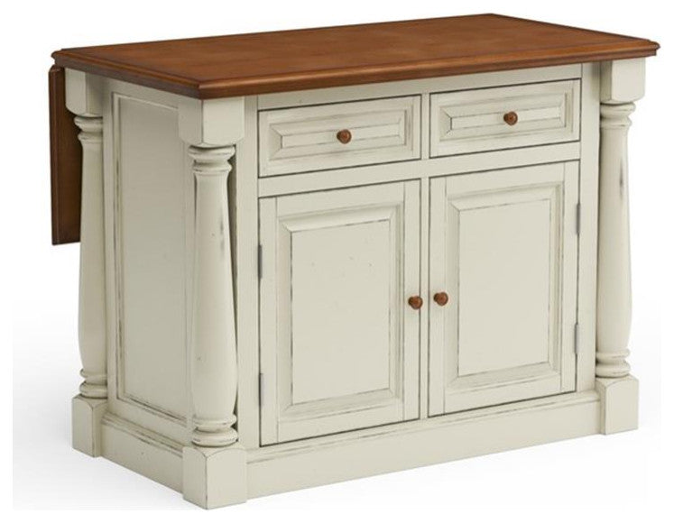 Homestyles Monarch Wood Kitchen Island in Off White