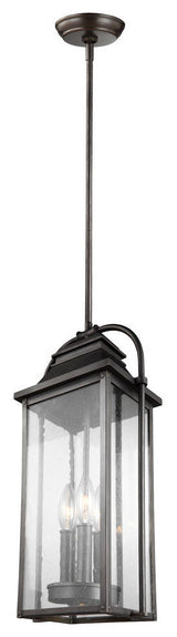 Generation Lighting 3-Light Outdoor Pendant Lantern, Bronze