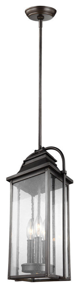 Generation Lighting 3-Light Outdoor Pendant Lantern, Bronze