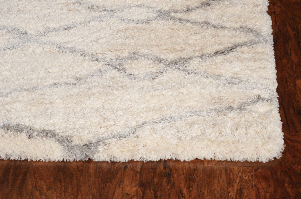 KAS Merino 6700 Ivory/Gray London Area Rug, 3'9"x5'11"