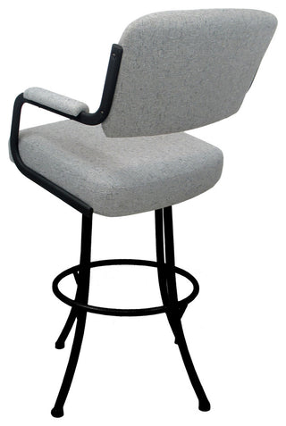 Swivel Counter Metal Bar Stool, Hemsath Slate - Black, 30"