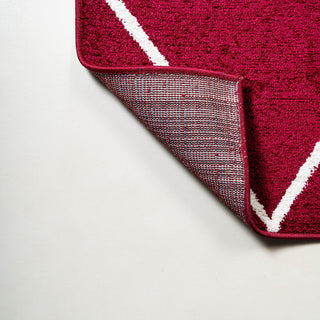 Cole Minimalist Diamond Trellis Red/White 2'x8' Runner Rug