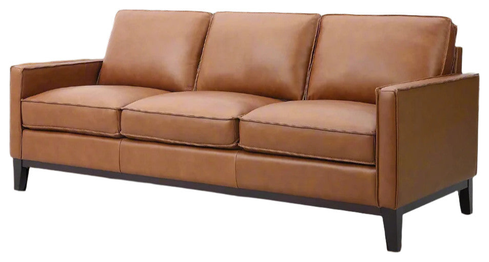 Samhara Top Grain Leather Sofa - Chestnut
