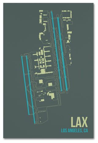 08 Left 'LAX Airport Layout' Canvas Art, 32 x 22