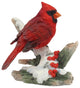 Cardinal with Berries on Snowy Branch Figurine