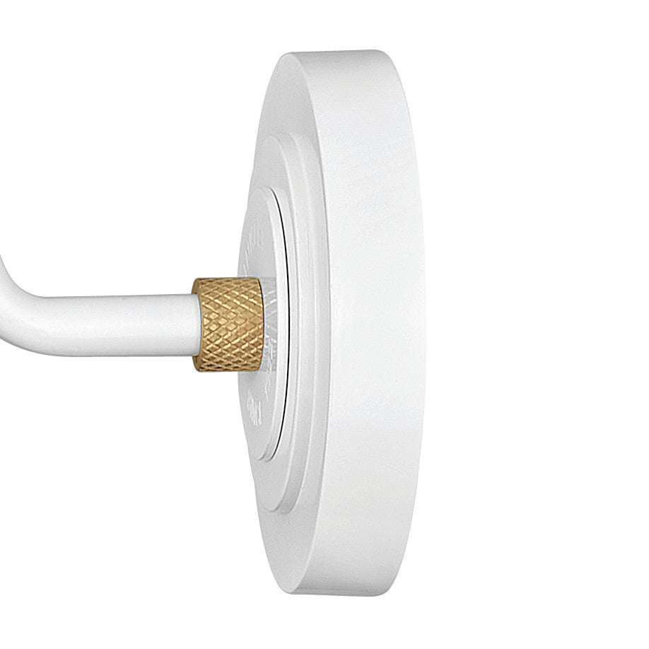 Hinkley Foundry Classic 9.5" Small Gooseneck Barn Light, Gloss White + Brass