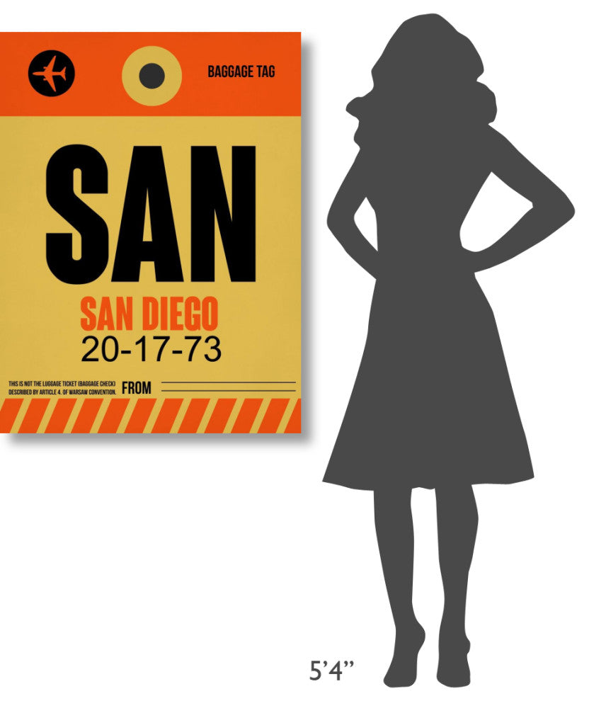 "SAN San Diego Luggage Tag 1" Fine Art Print