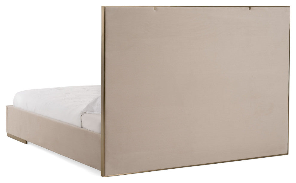 Cartier Beige Velvet + Brushed Brass 4-Piece Bedroom Set, California King