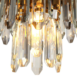 LNC Zephyrine 1-Light 8.5" Modern Mini Crystal Pendant Light, Brass/Black