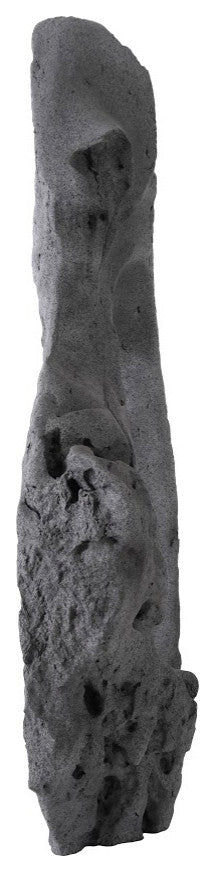 Colossal Cast Stone Sculpture, Single Hole, Charcoal Stone