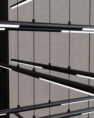 Sonneman 2806 Tik-Tak 47-1/2"W LED Six Tier Linear Chandelier - Satin Black