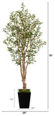 6.5' Olive Artificial Tree, Black Metal Planter