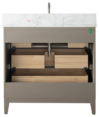 Vanity Art Bathroom Vanity With Sink, Driftwood Gray, 36" Single