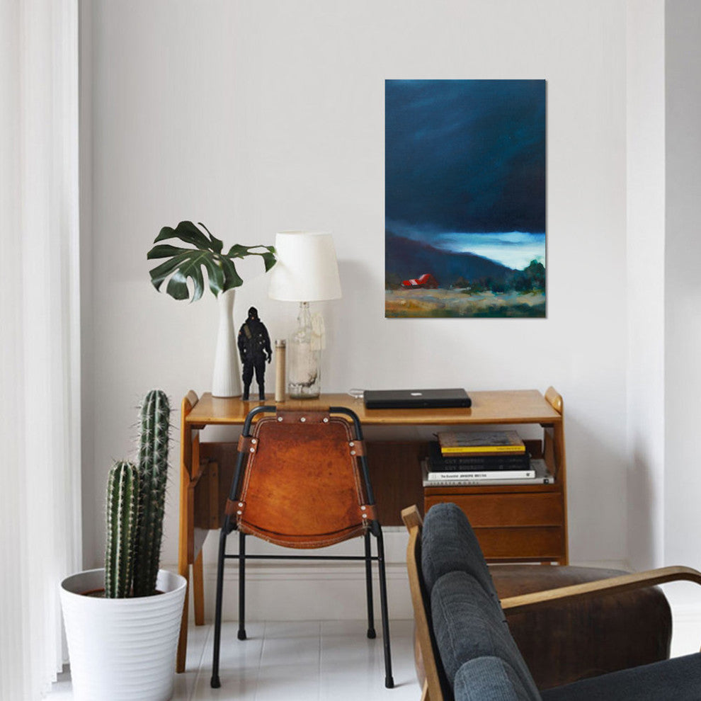 "Red Barn" by Eddie Barbini, Canvas Print, 40"x26"