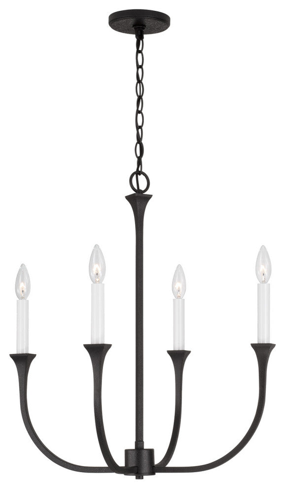 Capital Lighting 452341 Decklan 4 Light 21"W Taper Candle Style - Black Iron