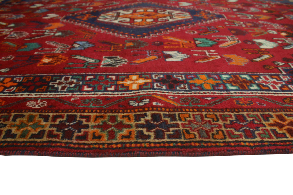 Fine Vintage Distressed Aelfdane Red Rug