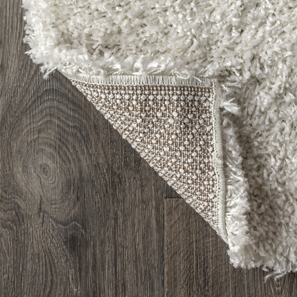 Mercer Shag Plush Area Rug, White, 3 X 5