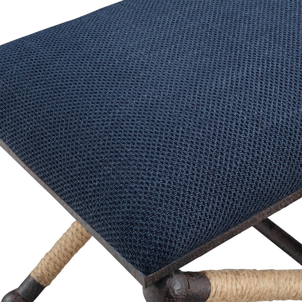 Uttermost Firth Small Navy Fabric Bench 23598