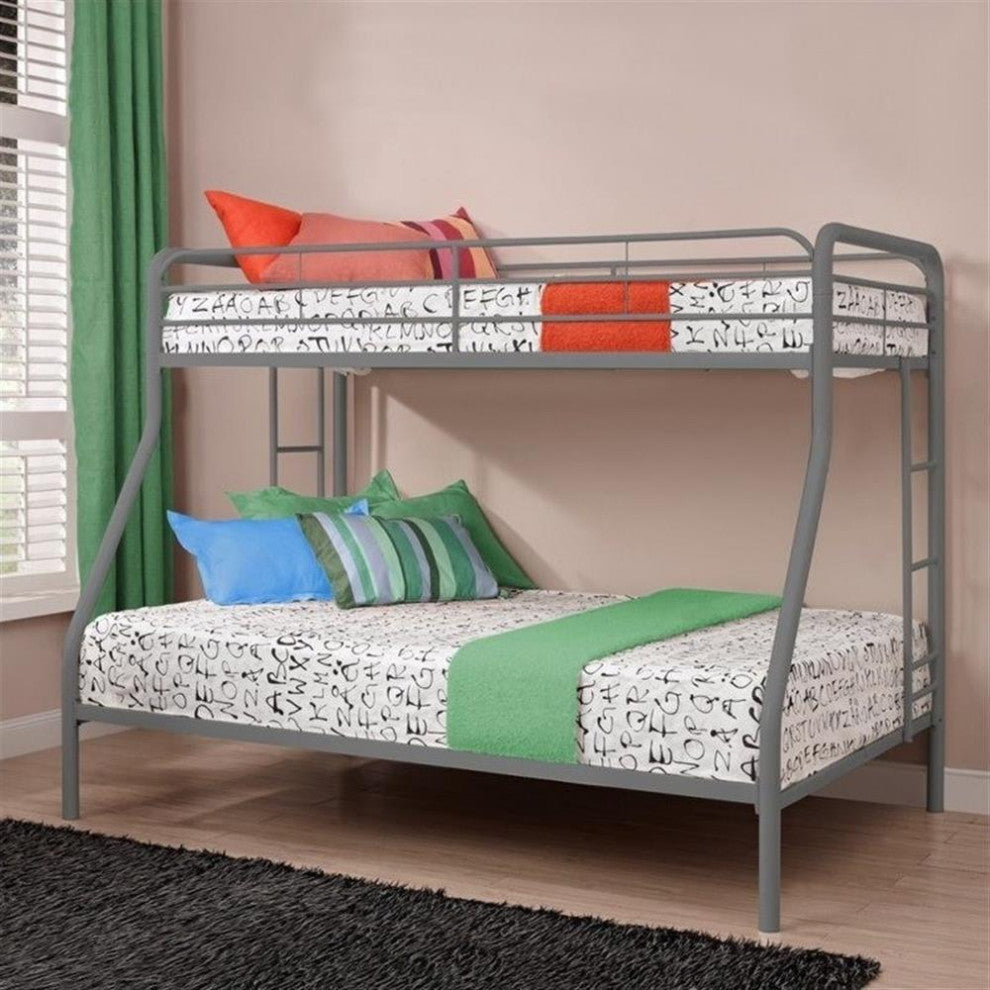 DHP Metal Twin over Full Bunk Bed in Silver