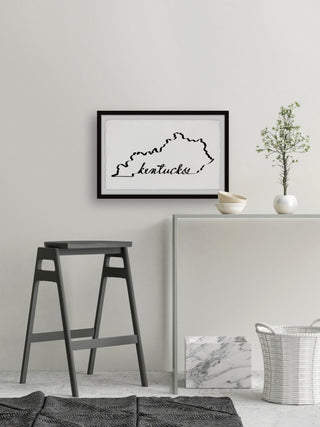 "Kentucky Outline" Framed Painting Print, 12x8