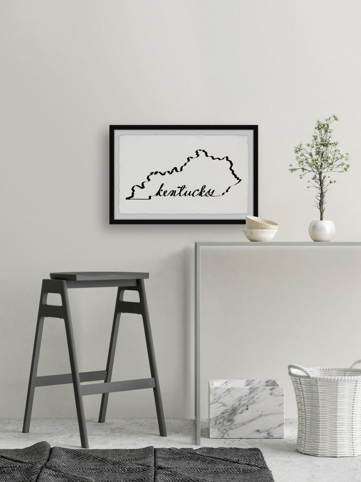 "Kentucky Outline" Framed Painting Print, 12x8