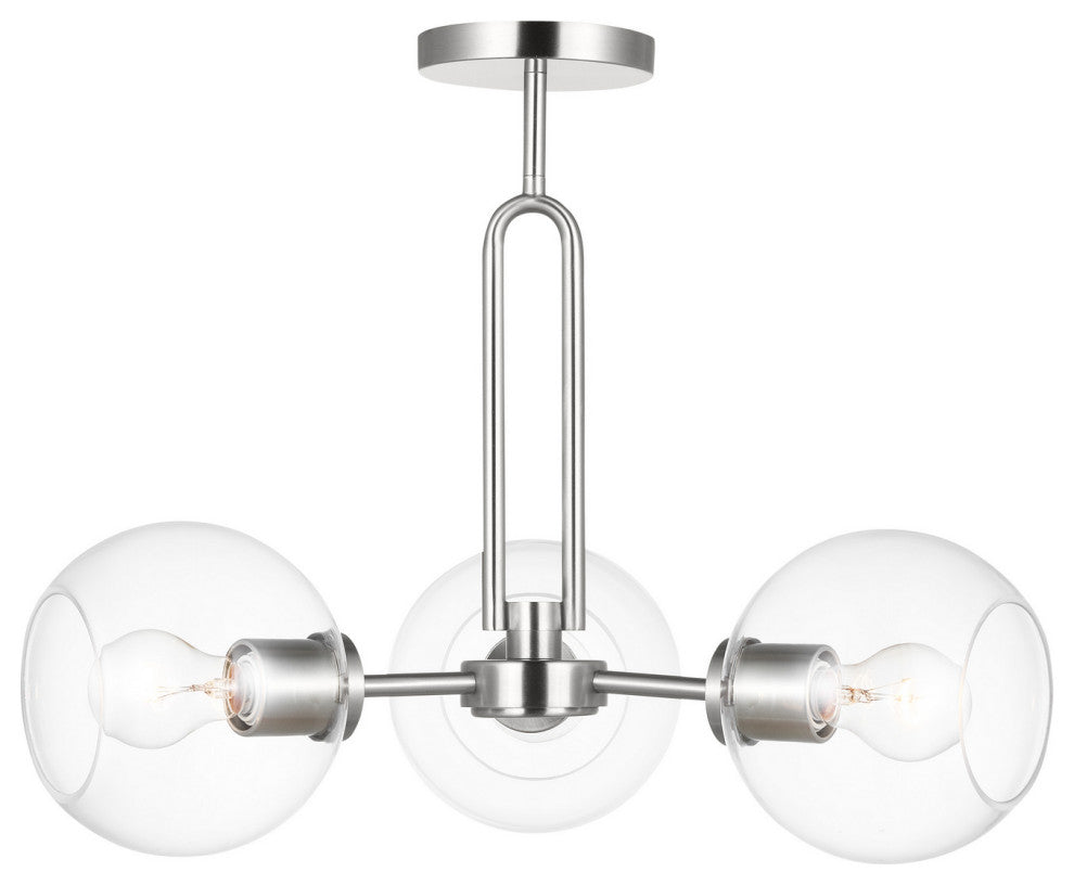 Codyn 3-Light Semi-Flush Mount, Brushed Nickel