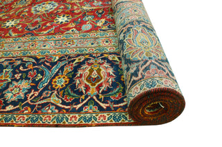 Fine Vintage Distressed Blyth Red/Navy Rug, 8'9 x 11'6