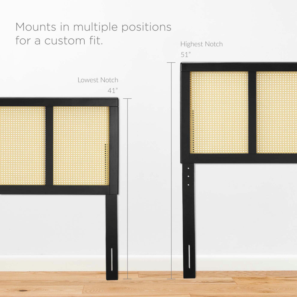 Headboard, Full Size, Wood, Black, Modern Mid-Century, Bedroom Master Suite