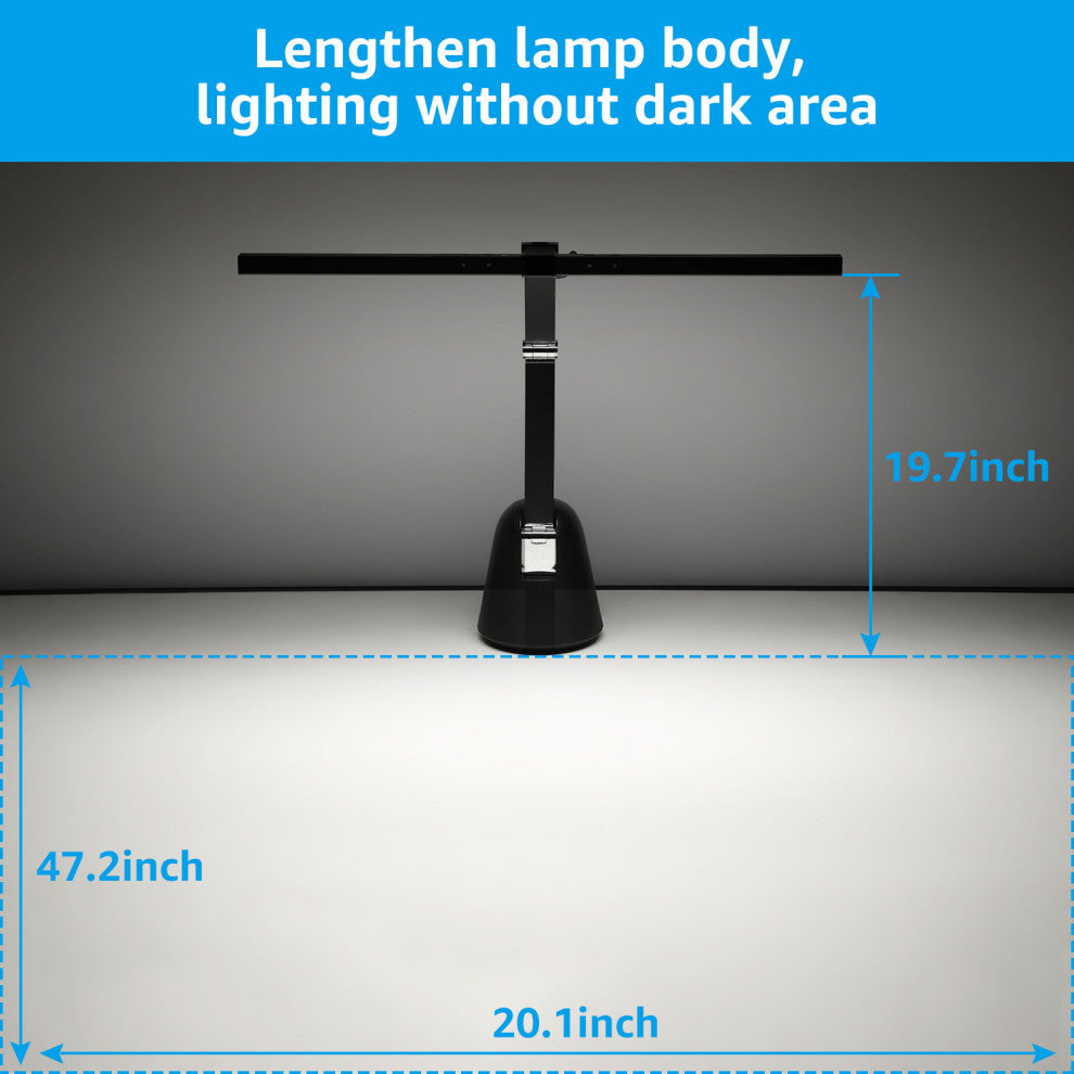 Piano Light for Upright Piano, CRI 95, Aluminum Body With Steady Base, Black