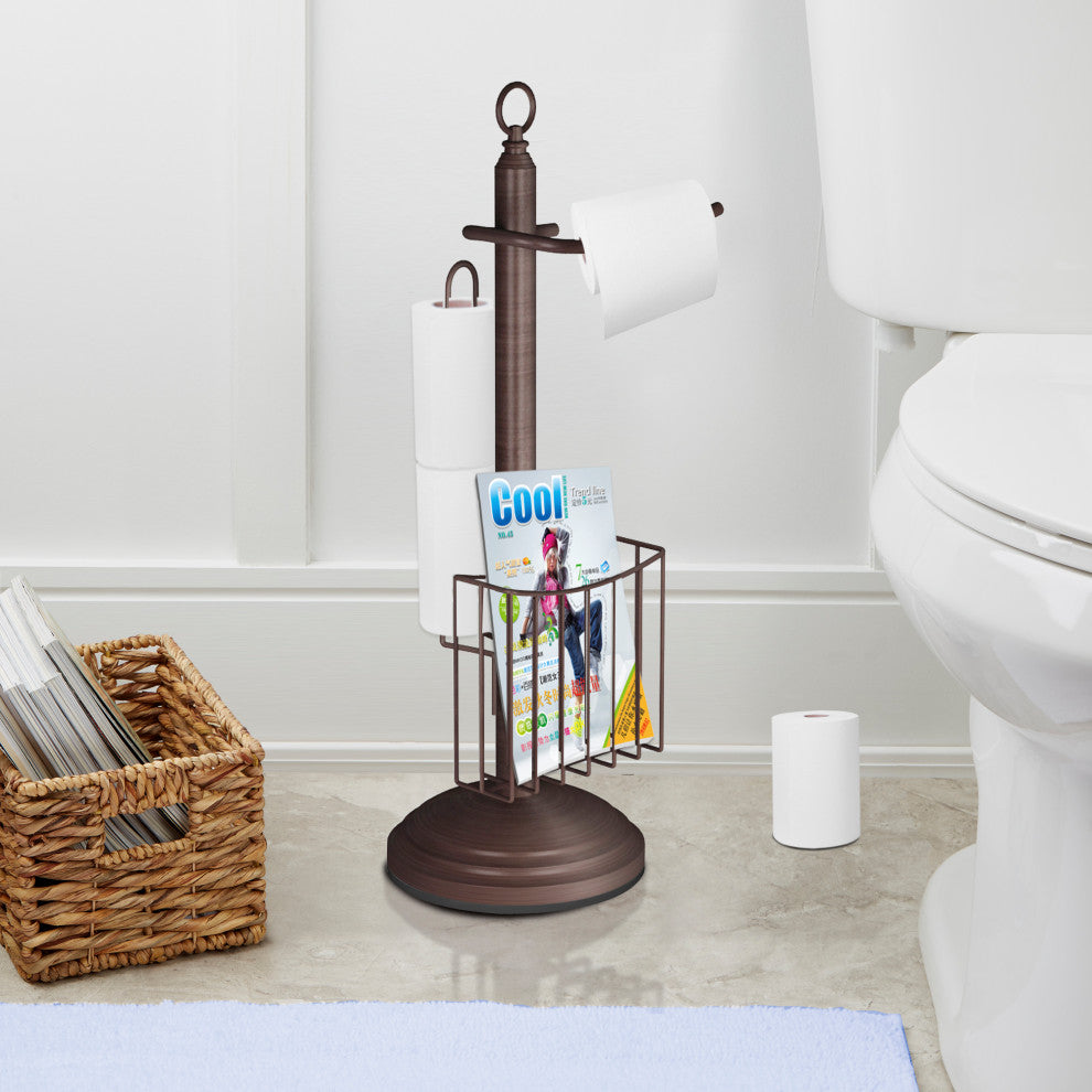 nu steel Toilet Tissue Holder With Storage, Oil Rubbed Bronze
