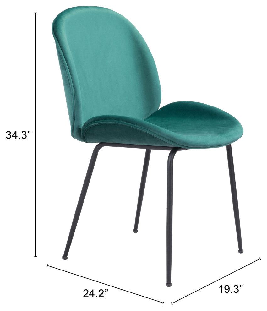 Miles Dining Chairs, Set of 2 Green