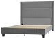 65" Bed With Wingback Design, Light Gray