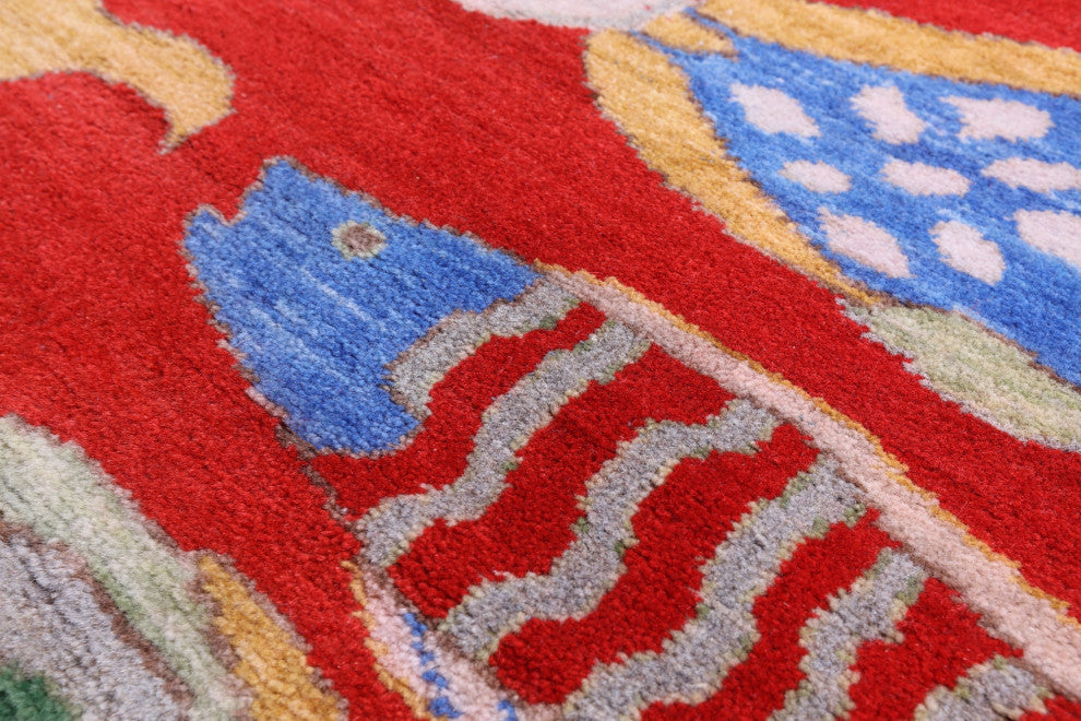 Handmade Gabbeh Fish Design Wool Rug 5' 3" X 8' 2" - Q15515
