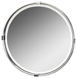 Uttermost Tazlina Brushed Nickel Round Mirror