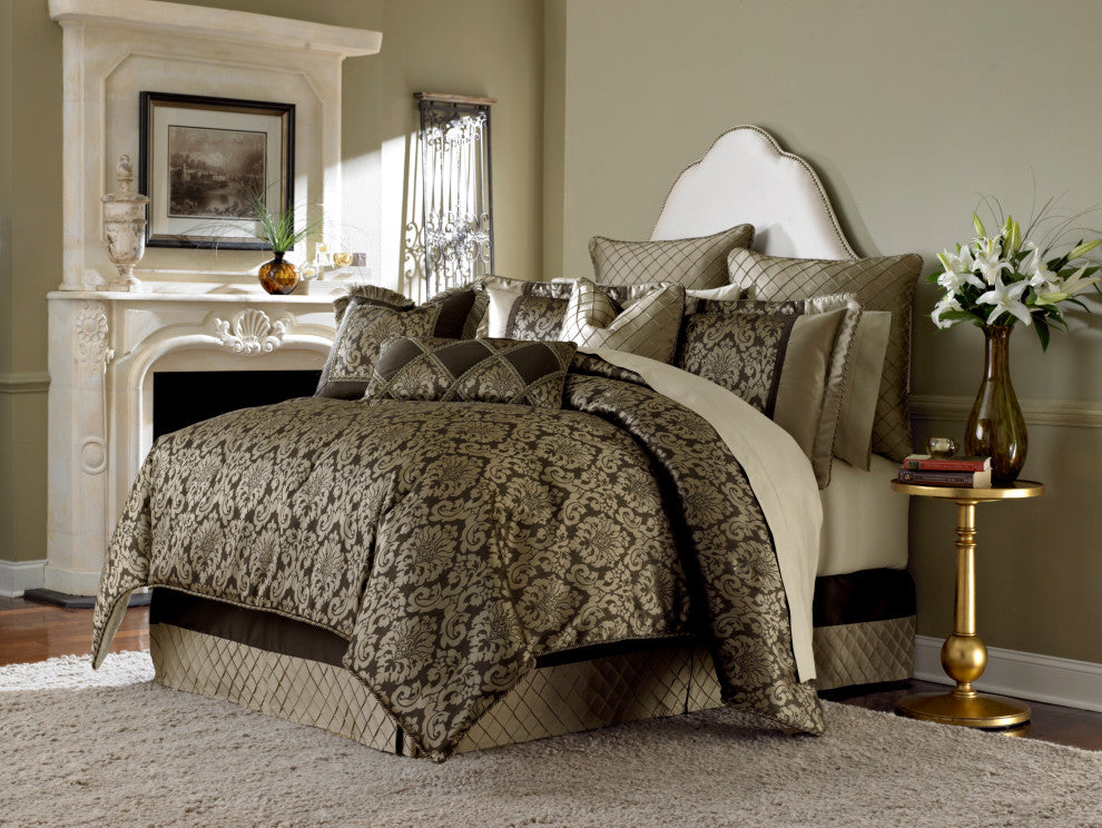 Aico Amini Imperial 10 Pc King Comforter Set in Bronze