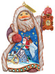 Hand Painted Santa Christmas Goose Ornament Figurine With Scenic Painting