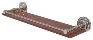 Que New 22" Solid Wood Shelf with Gallery Rail, Satin Nickel
