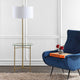 Charles 59" Metal, Glass LED Side Table and Floor Lamp, Brass